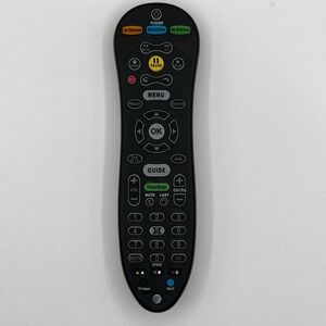 AT&T S30-S1B U-Verse TV Remote Control Black Excellent Backlit Buttons